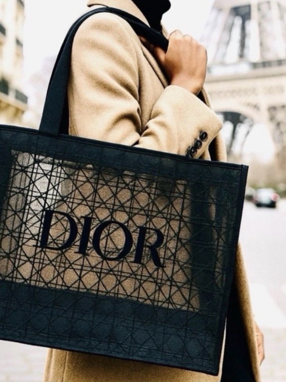 Dior Black Logo Canvas Tote - Picture 6 of 6